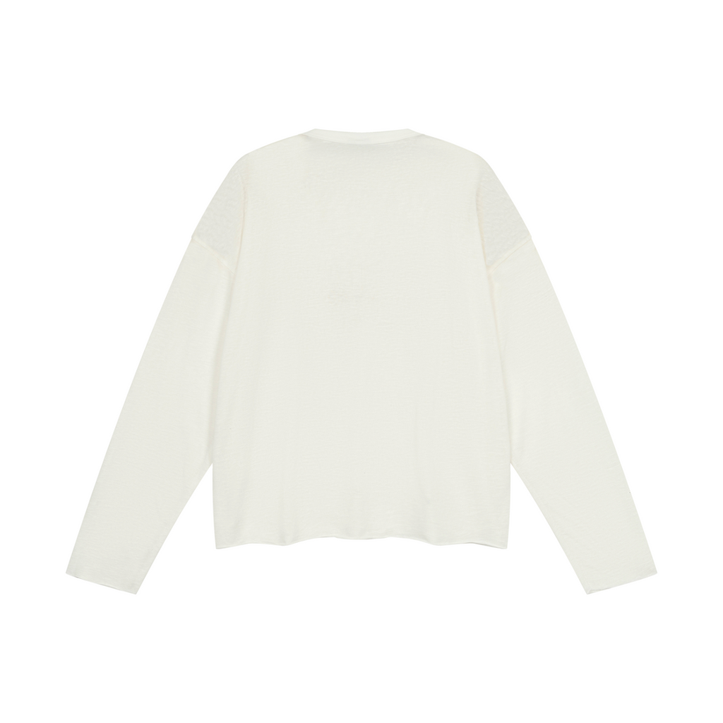 Unisex Raw Edge Long Sleeve T-Shirt