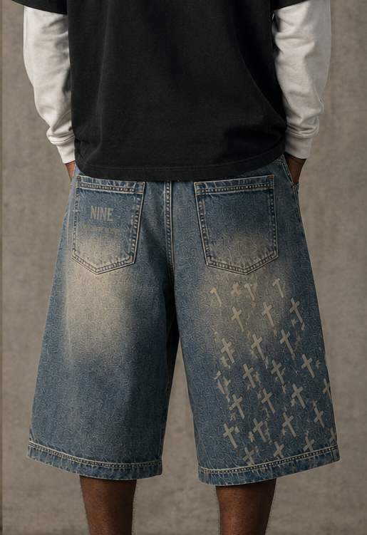 EPHESIANS Vintage Baggy Denim Shorts