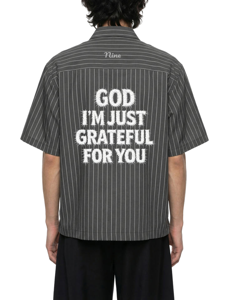 CORINTHIANS 2 Unisex Striped Boxy Button-Up Shirt