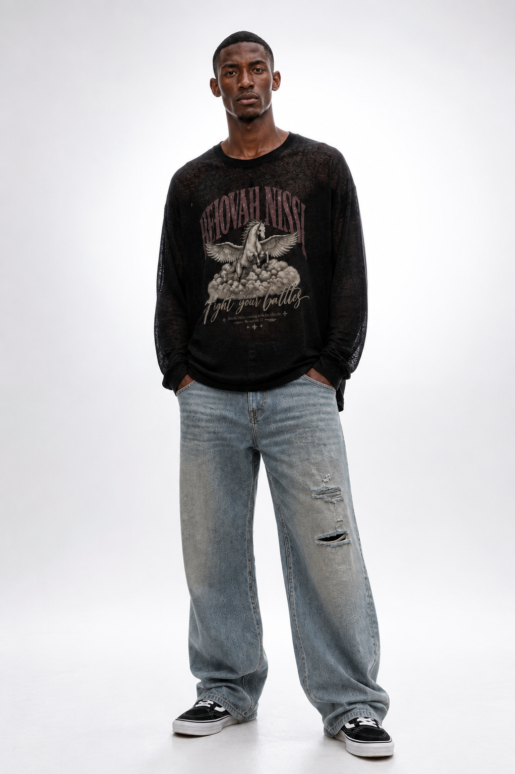Unisex Raw Edge Long Sleeve T-Shirt