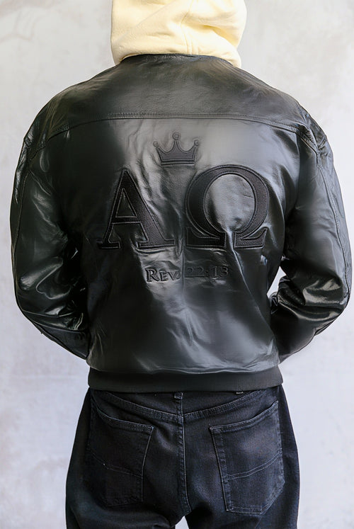 DIVINITY ATELIER — ALPHA & OMEGA HOODED LEATHER JACKET