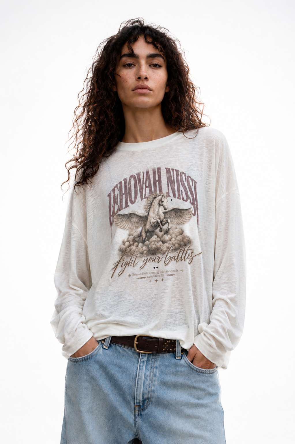 Unisex Raw Edge Long Sleeve T-Shirt