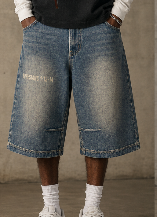 EPHESIANS Vintage Baggy Denim Shorts