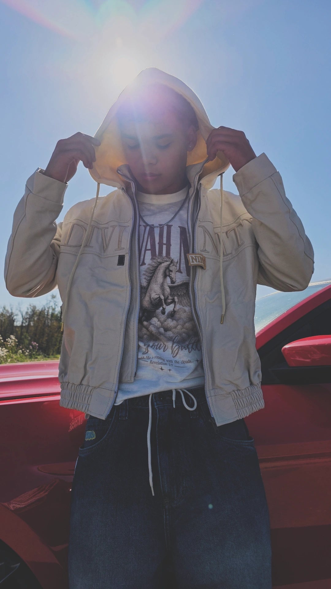 DIVINITY ATELIER — ALPHA & OMEGA HOODED LEATHER JACKET