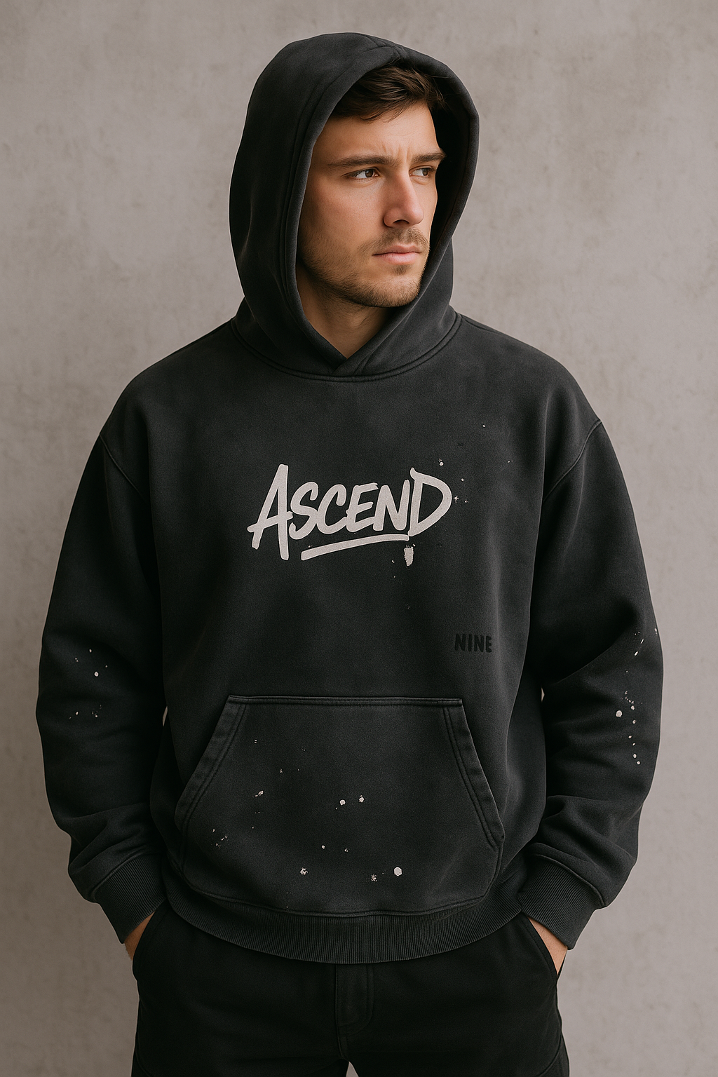 Ascend Vintage Wash Frayed Fleece Hoodie