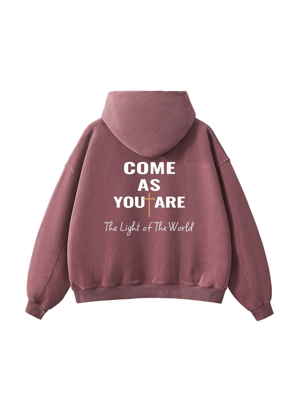 SWEAT À CAPUCHE EN POLAIRE DÉLAVÉ ENZYME EFFILOCHÉ « LOVE LIKE JESUS »