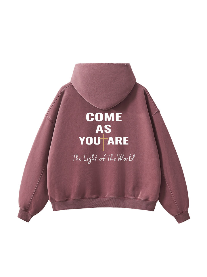 LOVE LIKE JESUS Frayed Enzyme Washed Fleece Hoodie